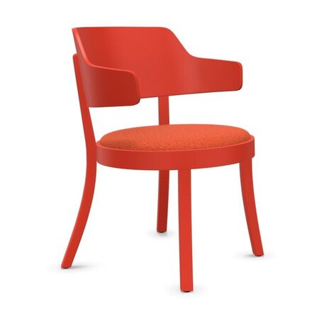 Horgenglarus Pop-up Seley Lounge Monochrom mit Sitzpolster Filzgleiter, Buche Knallrot Antikmatt BD460AM - Rohi Cento Coral