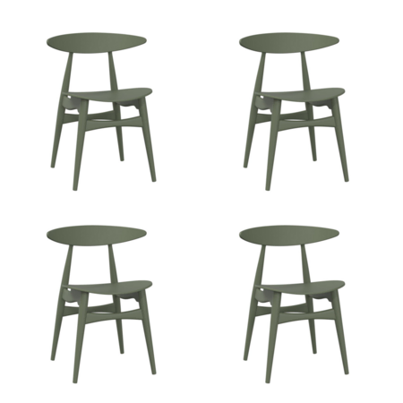 Carl Hansen & Søn Bunter Stuhl 'CH33T' Buche Natural Olive Green