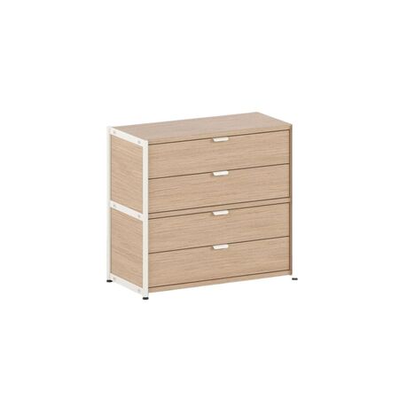 TIPTOE Regal Unit 2 80 cm von Tiptoe 2 Schubladen , H: 75 cm, Cream White