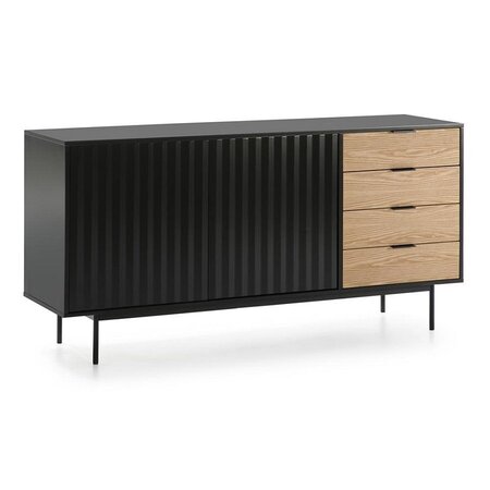 Teulat Chest Of Drawers Sierra 165Cm - Matt Black