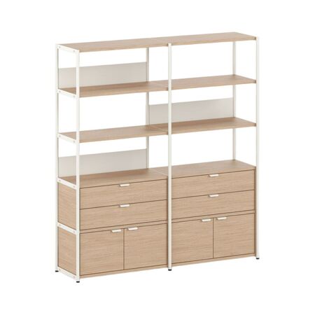 TIPTOE Regal Unit 5 160 cm von Tiptoe 2 Schubladen / 2 Türen , Cream White