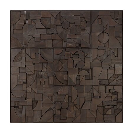 Ethnicraft Bricks wall Art - Wandgestaltung - lackiertes Holz - Shwarz - rectangular - B60 cm