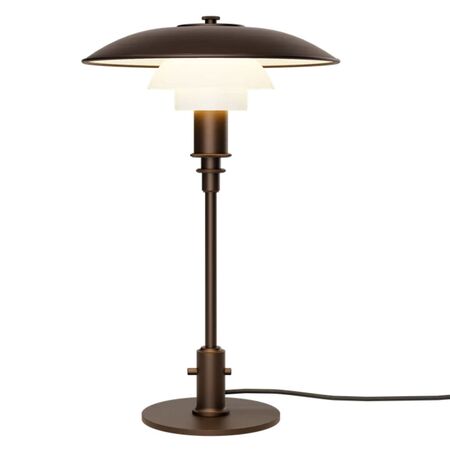 Louis Poulsen PH 3/2 Aged Brass Opal Tischleuchte von Louis Poulsen Gealtertes Messing / Opalglas