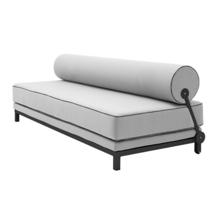 Softline A/S Softline Sleep Day Bed / Schlafsofa Schwarz RAL9005, Felt Melange - 620 Stone Grey