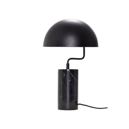Huebsch Tischlampe schwarz metall/marmor