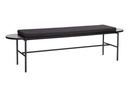 Huebsch Bank M/Kissen Holz/Metall Fsc Oeko-Tex Schwarz