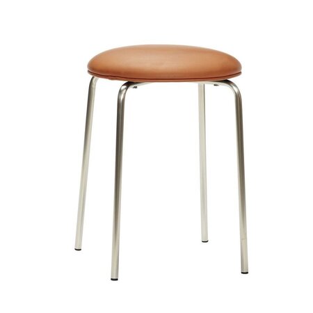 Hübsch Stack Hocker Nickel/Braun