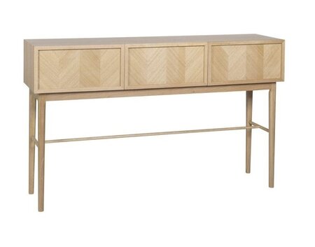 Huebsch Herringbone Console Table Drawers Natural