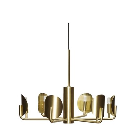 Huebsch Pomp Chandelier Brass