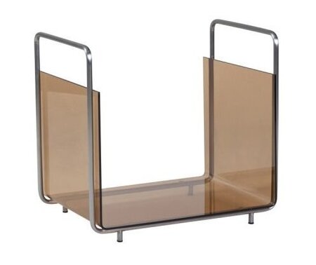 Hubsch Echo Magazine Holder Brown/Nickel