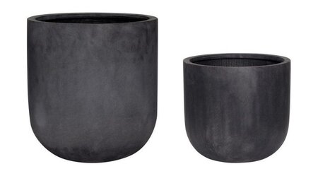 Hubsch Villa Pots Black (set of 2)
