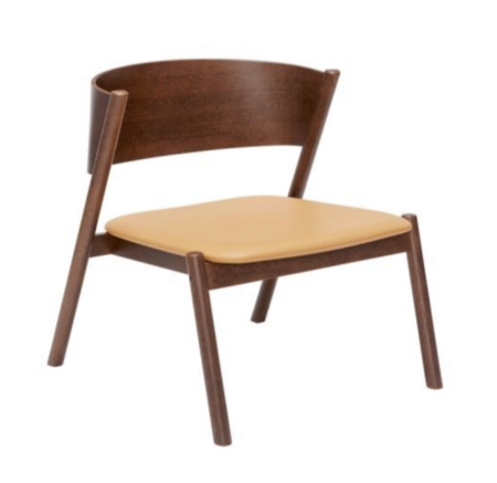 Hübsch Oblique - Loungestuhl - Dunkelbraun