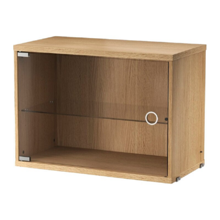 String Furniture  Vitrine mit Glasschwingtür B 58 x T 30 cm - Eiche