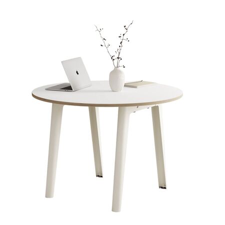 TIPTOE New modern round table - White laminate Graphit schwarz