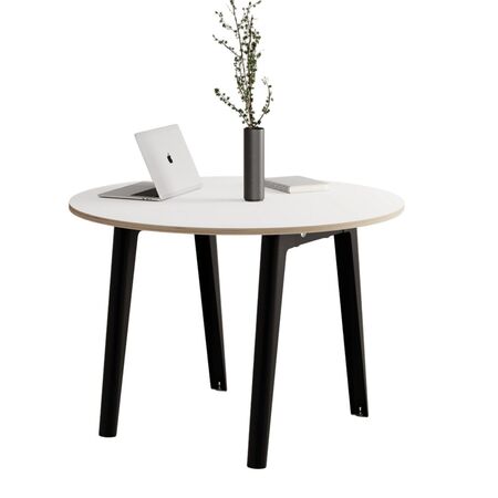TIPTOE New modern round table - White laminate Graphit schwarz