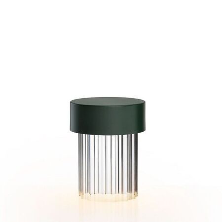 Flos Tischleuchte Last Order von Flos  Hellrosa RAL 3015, Matt Green, Last Order Fluted