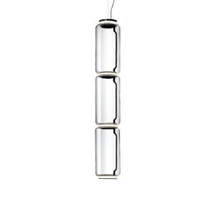 Flos Pendelleuchte Noctambule Suspension 3 High Cylinder von Flos  Schwarz
