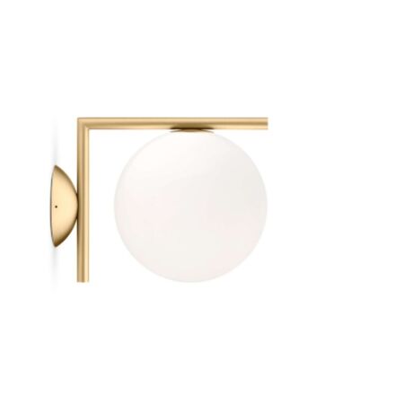 Flos Wandleuchte / Deckenleuchte IC C/W1  von Flos  messing/gebürstet/Ø20cm