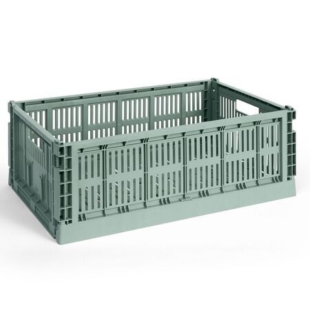 HAY Accessoires HAY Colour Crate L Sage green, B: 34.5 cm / L: 53 cm / H: 18.5 cm 