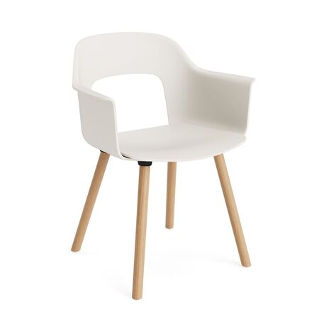 HAY Living Armlehnstuhl mit Holzbeinen Layout 221 von Hay Cream White, Natural 