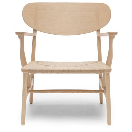 Carl Hansen & Søn Carl Hansen & Søn CH22 Lounge Chair - Sessel Eiche Weiss geölt, Naturkordel