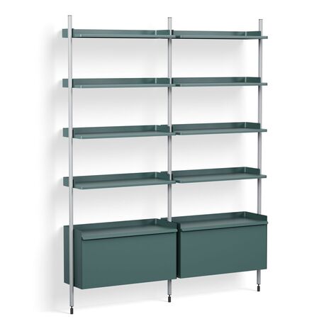 HAY Living Regalsystem Combination 122 - 2 Pier von Hay White, Clear anodized aluminium