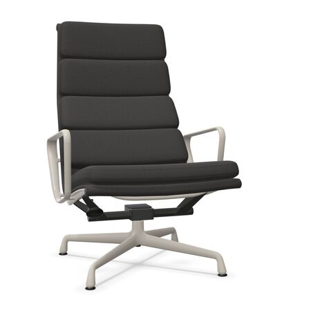 Vitra Soft Pad Chair EA 222 Rapeseed yellow 14 - Cosy 2, Aluminum polished 03, Glider for carpet 04