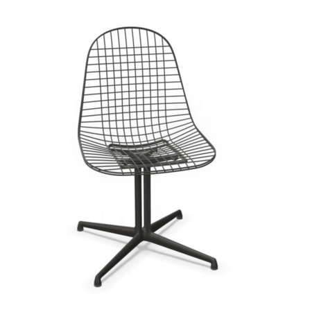 Vitra Wire Chair DKL Aluminium poliert 03, Filzgleiter tiefschwarz 12 für harte Böden 05