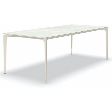 Fast AllSize Tisch mit Platte aus Feinsteinzug, Snow-Cremeweiss