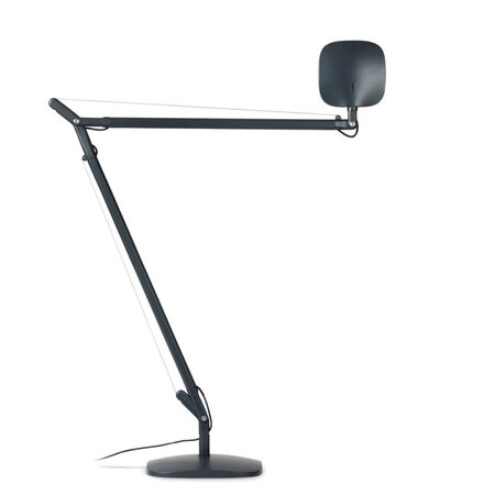 FontanaArte FontanaArte Volée Tischleuchte Hellrosa RAL 3015, Weiss / Weiss, Klemme, Anthrazit Grau RAL 7024, Mittel