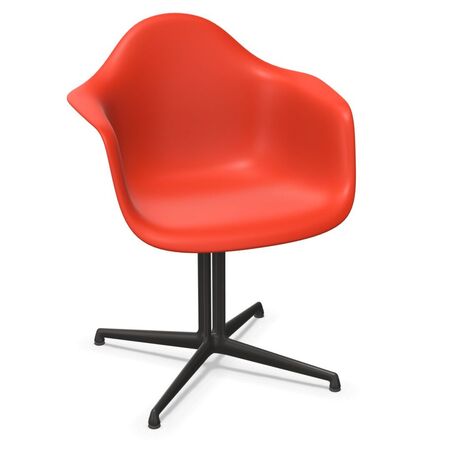Vitra Eames Plastic  Armchair DAL von Vitra 34 Senf RE, Aluminium poliert 03, Gleiter weiss für Teppichboden 14