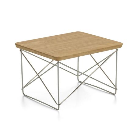 Vitra Occasional Table LTR Weiss 04 pulverbeschichtet (glatt), Kastanie massiv