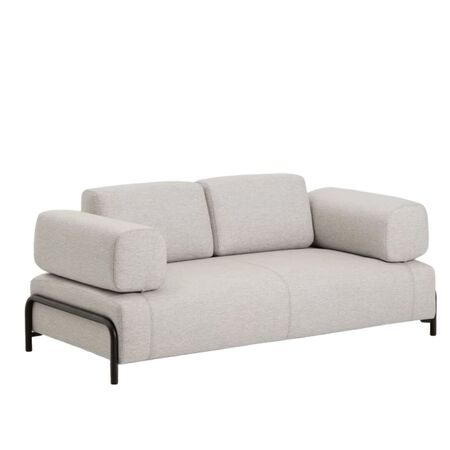 Kave Home 2-Sitzer-Sofa Compo mit Armlehnen von Kave Home Stahl schwarz, Babel Beige
