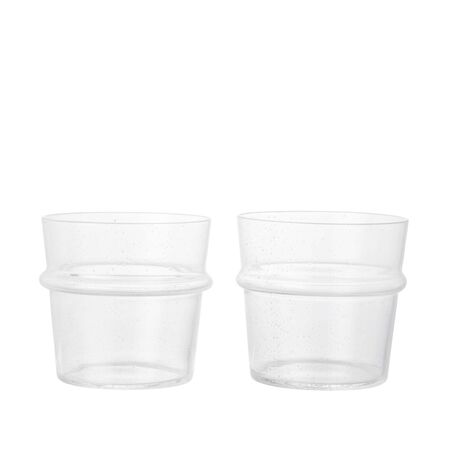 Ferm Living 2er Set Trinkglas Boya von Ferm Living  Ø: 8.8 cm / H: 8 cm, Clear