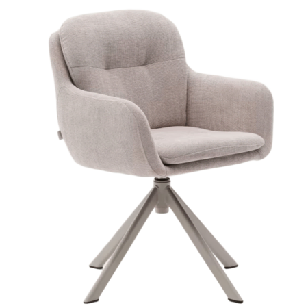 Kave Home Drehstuhl Lexa aus Chenille von Kave Home Beige / Beige Finish