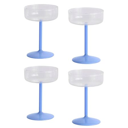 HAY Accessoires Cocktailglas Tint im 4er Set von Hay Clear / Jade blue