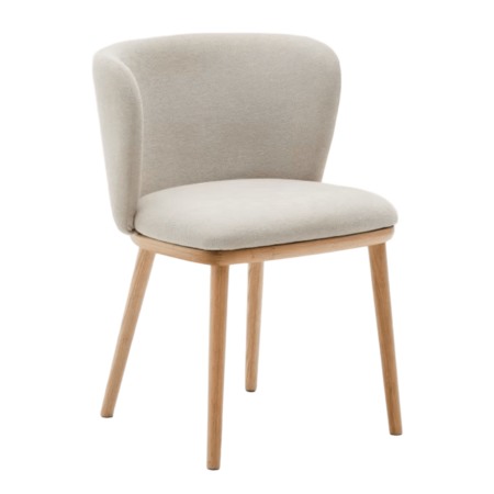Kave_Home_Stuhl_Ciselia_aus_Chenille_Beige_Massives_Eschenholz_Natürl_Finish_2er_Set