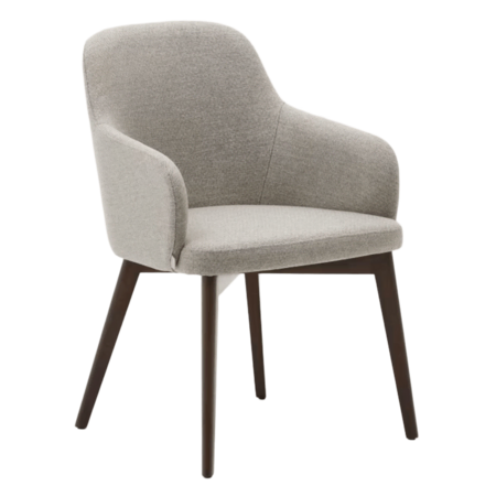Kave Home Nelida Stuhl aus Chenille von Kave Home Braun / Nussbaum Finish