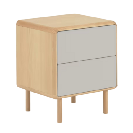 Kave Home Nachttisch Anielle von Kave Home Eiche natur / MDF weiss