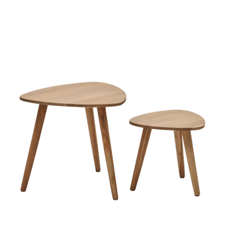 Kave Home 2er-Set Beistelltische Duvani von Kave Home Akazienholz natur