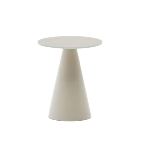 Kave Home Kave Home WILSHIRE - Beistelltisch Glas  Ø: 35 cm, Milch glas / Hellgrau