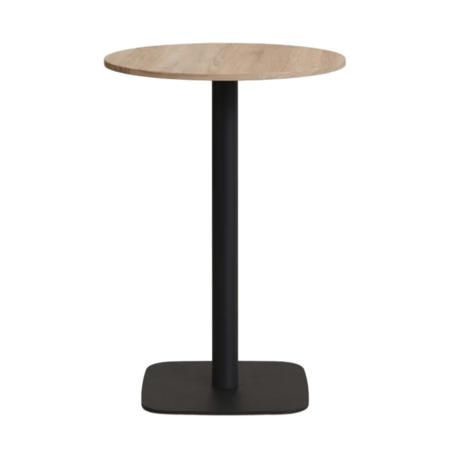 Kave Home Hoher Runder Tisch Dina von Kave Home Natur / Metallbein Schwarz lackiert