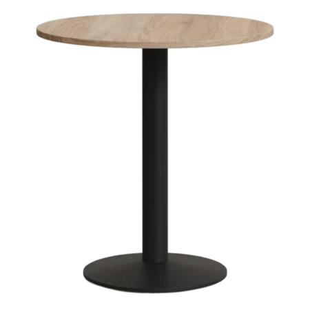 Kave Home Runder Tisch Melamin Esilda von Kave Home Natur / Metallbein Schwarz lackiert