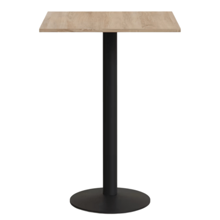 Kave Home Stehtisch Melamin Esilda 60 x 60 cm von Kave Home Natur / Metallbein Schwarz lackiert