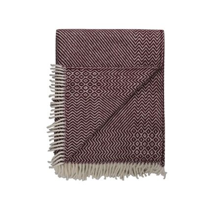 Røros Tweed Lammwolldecke Kattefot 140 x 220 cm von Røros Tweed Burgund