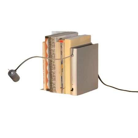 Santa & Cole Tischleuchte Bib Luz von Santa & Cole Aluminiumgrau