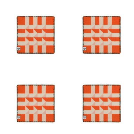 Røros Tweed Sitzkissen aus Lammwolle Kvam im 4er Set von Røros Tweed Orange
