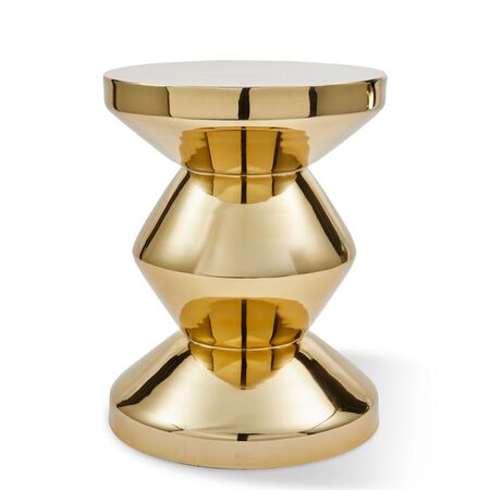 Pols Potten Metallhocker Zig Zag von Pols Potten Gold