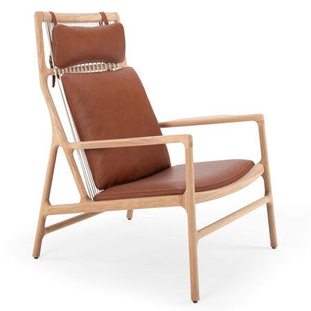 Gazzda Dedo Lounge Chair von Gazzda Dakar Leder 2732 Whisky - Eiche geölt