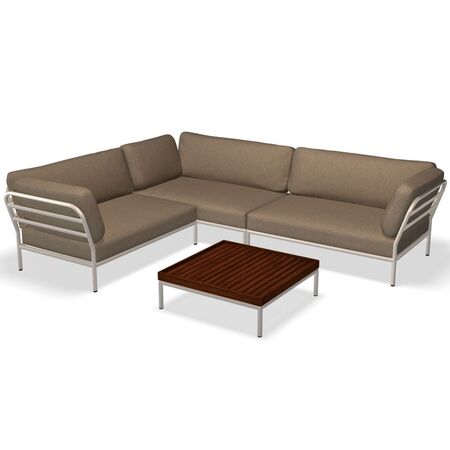 Houe Houe LEVEL Kombination 05 - Outdoor Sofa Muted White, Ash Heritage 92